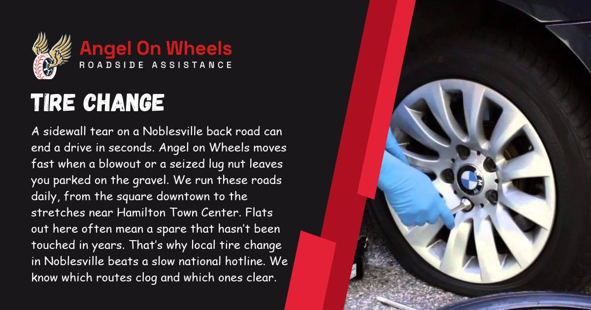 Tire Change in Noblesville, IN - Angel on Wheels